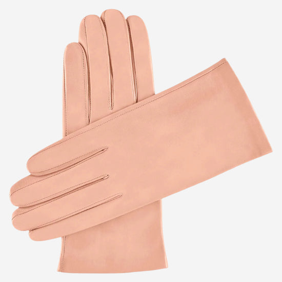 Sofia (peach) - Italian lambskin leather gloves with silk lining - Leather Gloves Online - Luxury Leather Gloves - 1