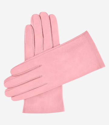 Sofia (pink) - Italian lambskin leather gloves with silk lining