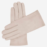 Sofia (sand) - Italian lambskin leather gloves with silk lining