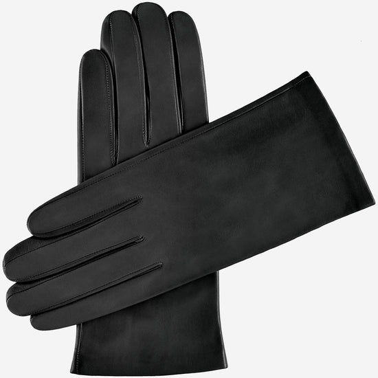Sofia (black) - Italian lambskin leather gloves with silk lining - Leather Gloves Online - Luxury Leather Gloves - 1