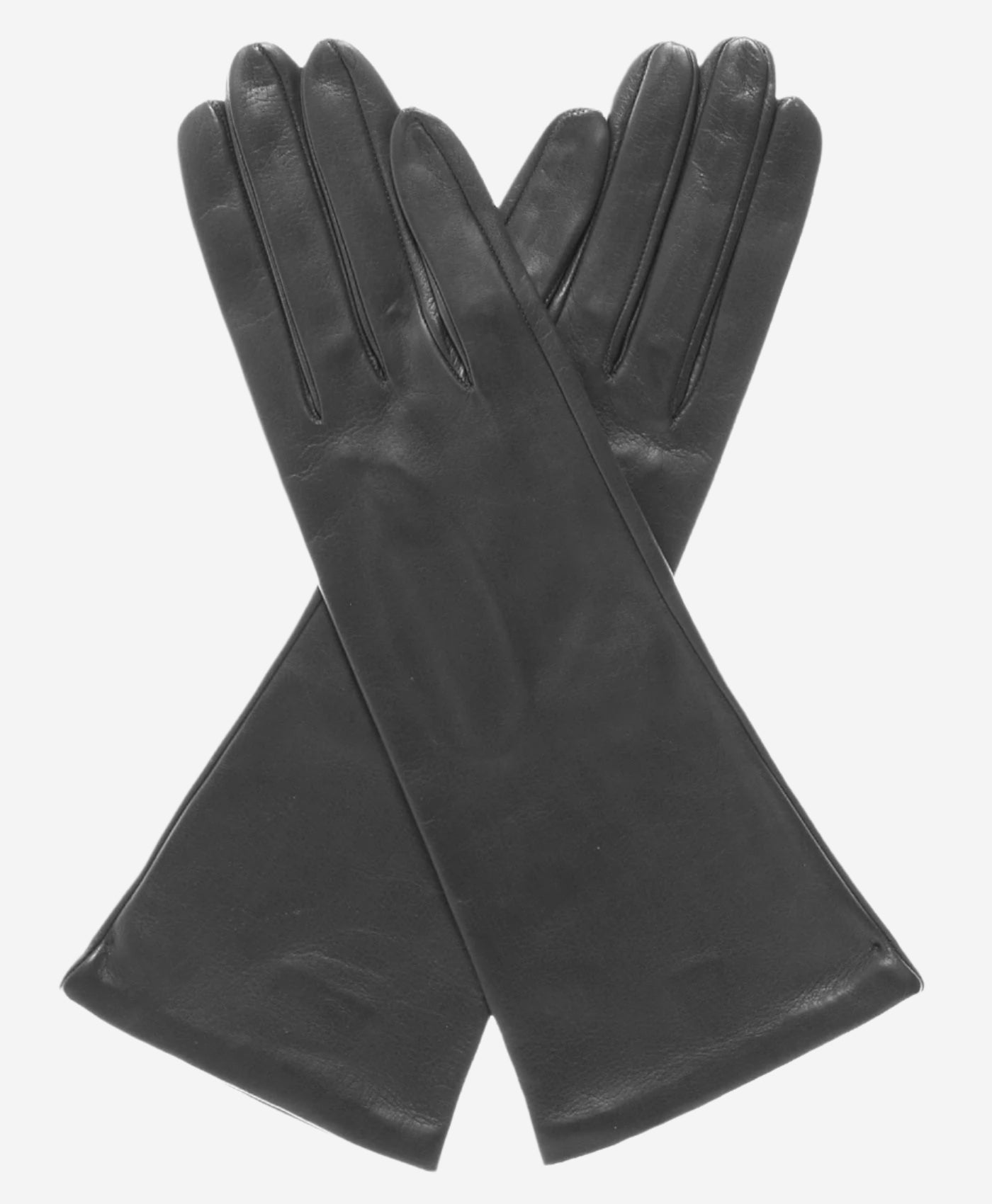 FS01W4 (black) - Italian "4 Button Length" Silk Lined Leather Gloves - Leather Gloves Online - Luxury Leather Gloves - 1