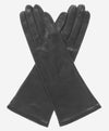 FS01W4 (black) - Italian "4 Button Length" Silk Lined Leather Gloves - Leather Gloves Online - Luxury Leather Gloves - 1