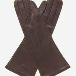 FS01W4 (brown) - Italian "4 Button Length" Silk Lined Leather Gloves - Leather Gloves Online - Luxury Leather Gloves - 2