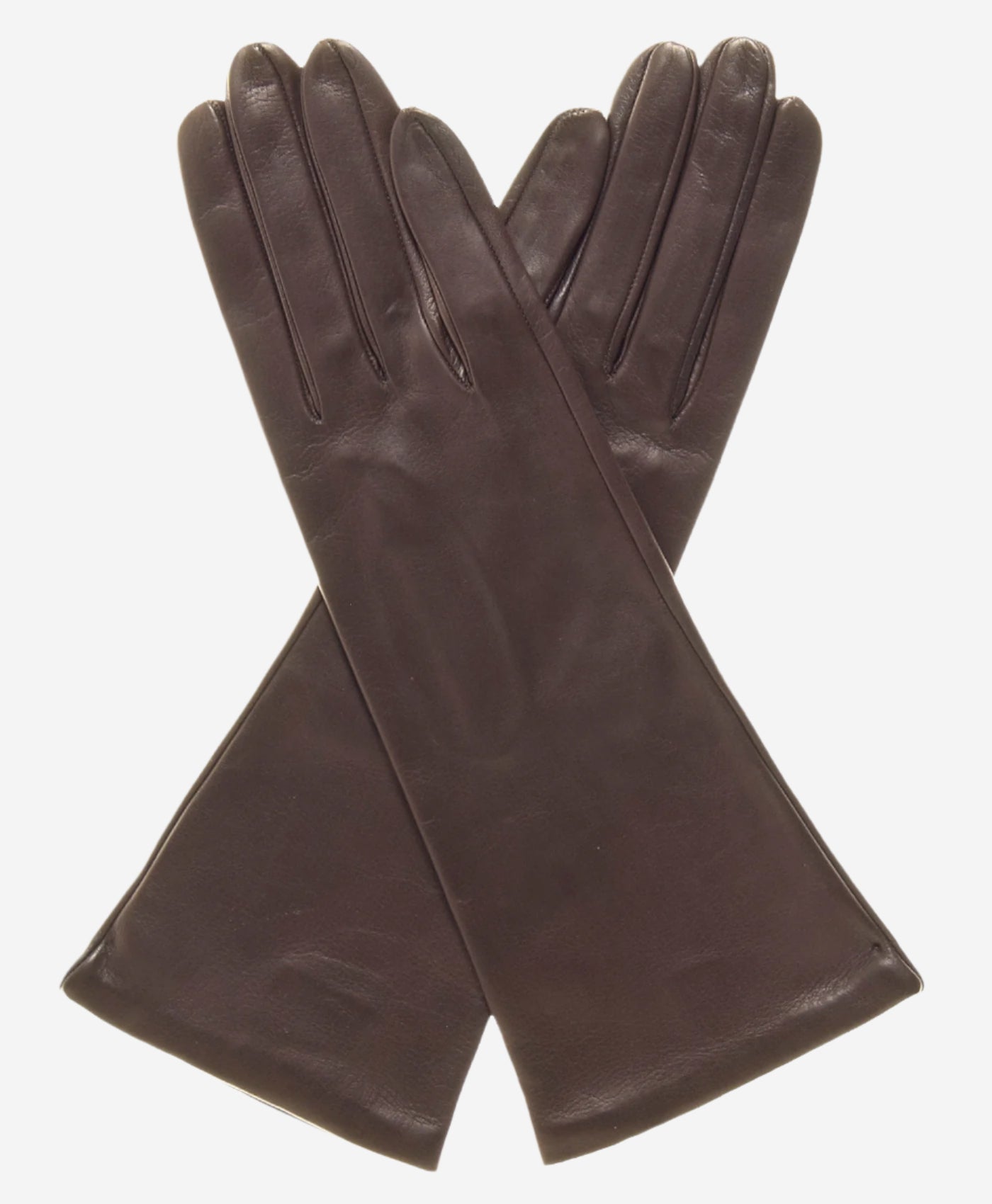 FS01W4 (brown) - Italian "4 Button Length" Silk Lined Leather Gloves - Leather Gloves Online - Luxury Leather Gloves - 2