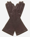 FS01W4 (brown) - Italian "4 Button Length" Silk Lined Leather Gloves - Leather Gloves Online - Luxury Leather Gloves - 2