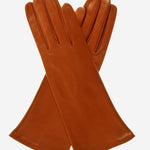FS01W4 (cognac) - Italian "4 Button Length" Silk Lined Leather Gloves - Leather Gloves Online - Luxury Leather Gloves - 1
