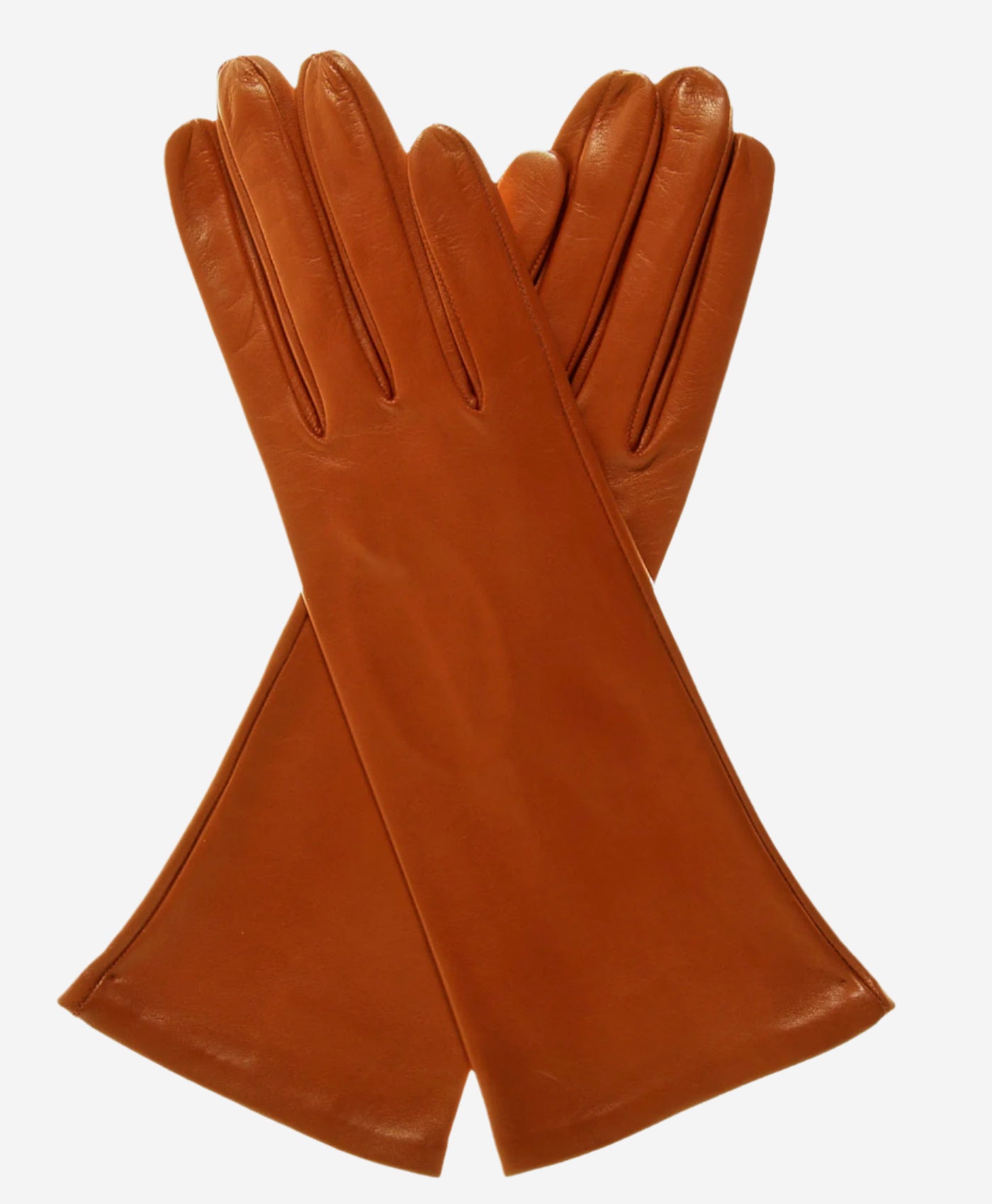 FS01W4 (cognac) - Italian "4 Button Length" Silk Lined Leather Gloves - Leather Gloves Online - Luxury Leather Gloves - 1
