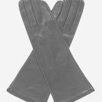 FS01W4 (grey) - Italian "4 Button Length" Silk Lined Leather Gloves  - Leather Gloves Online - Luxury Leather Gloves - 1