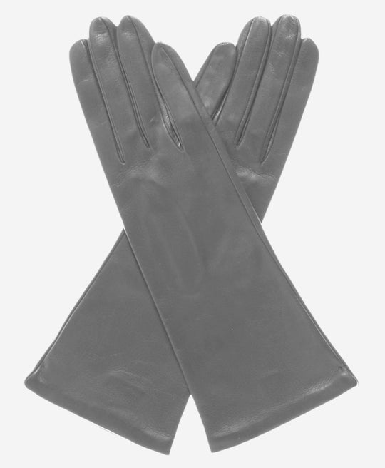 FS01W4 (grey) - Italian "4 Button Length" Silk Lined Leather Gloves