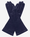 FS01W4 (navy) - Italian "4 Button Length" Silk Lined Leather Gloves - Leather Gloves Online - Luxury Leather Gloves - 1