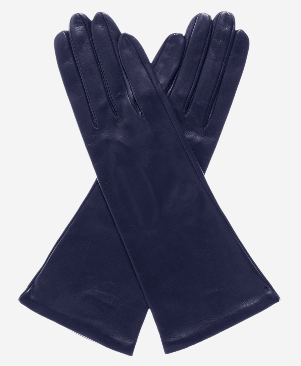 FS01W4 (navy) - Italian "4 Button Length" Silk Lined Leather Gloves - Leather Gloves Online - Luxury Leather Gloves - 1