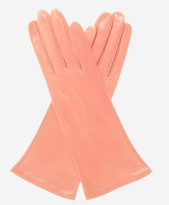 FS01W4 (pink) - Italian "4 Button Length" Silk Lined Leather Gloves