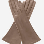 FS01W4 (taupe) - Italian "4 Button Length" Silk Lined Leather Gloves - Leather Gloves Online - Luxury Leather Gloves - 1