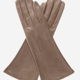 FS01W4 (taupe) - Italian "4 Button Length" Silk Lined Leather Gloves - Leather Gloves Online - Luxury Leather Gloves - 1