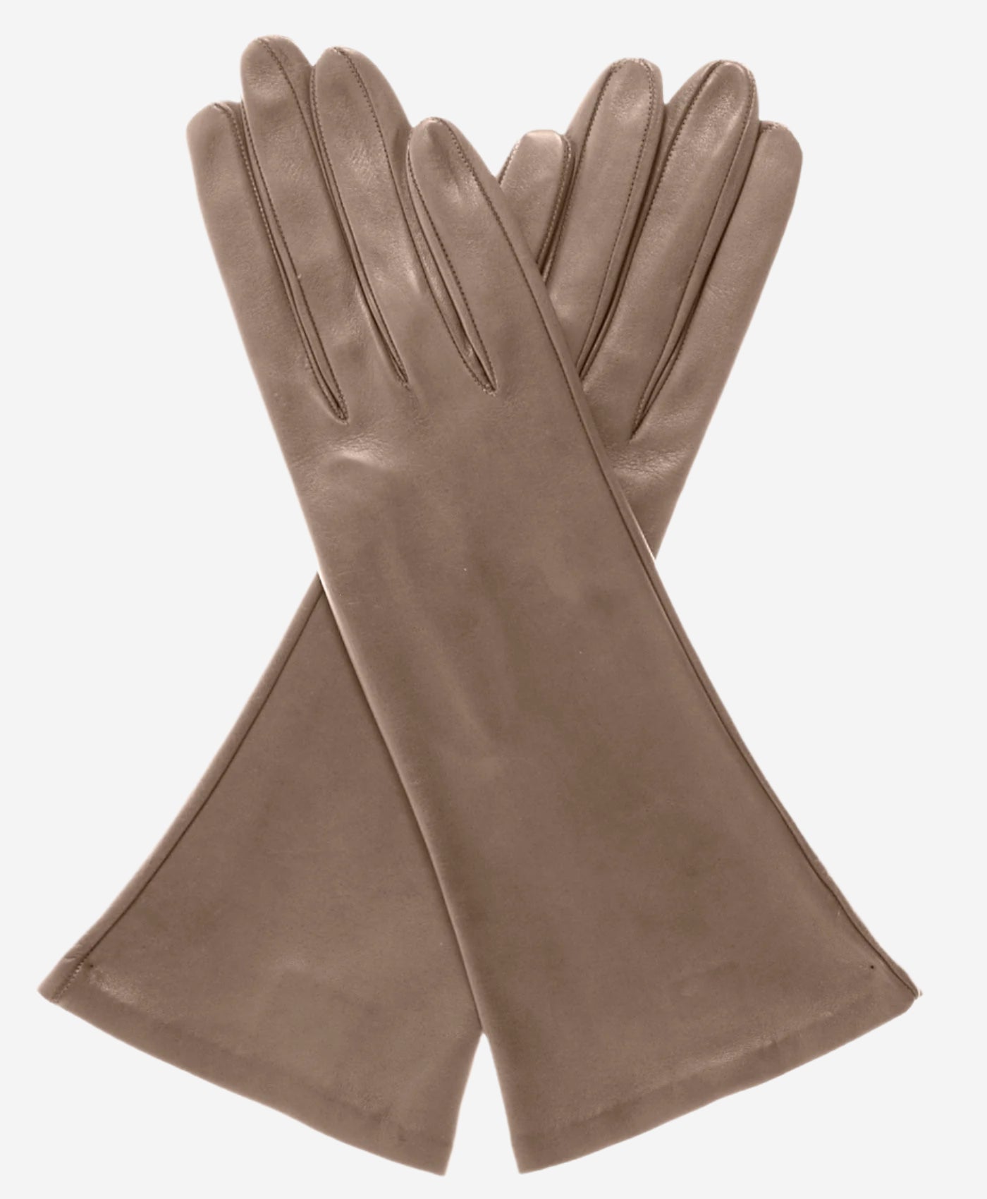 FS01W4 (taupe) - Italian "4 Button Length" Silk Lined Leather Gloves - Leather Gloves Online - Luxury Leather Gloves - 1