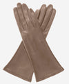 FS01W4 (taupe) - Italian "4 Button Length" Silk Lined Leather Gloves - Leather Gloves Online - Luxury Leather Gloves - 1