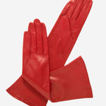 Elena (red) - Italian silk lined 6-button length leather opera gloves - Leather Gloves Online - Luxury Leather Gloves - 2