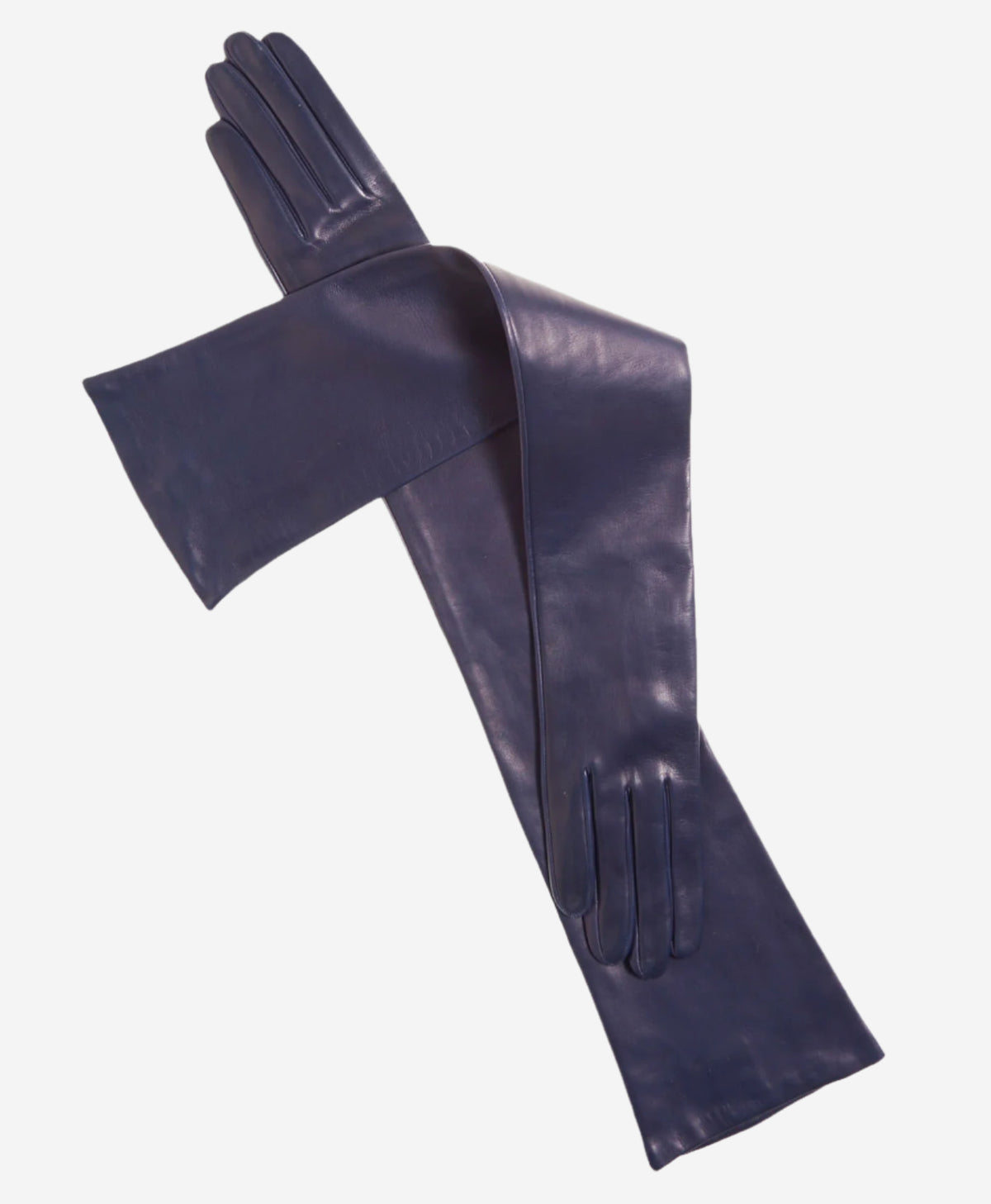 FS15W16 (hblue) - Italian Silk Lined Opera Leather Gloves - 16-Button Length - Leather Gloves Online - Luxury Leather Gloves - 1