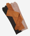 FS15W16SUEDE (black) - Italian silk lined suede opera gloves 16-button length
