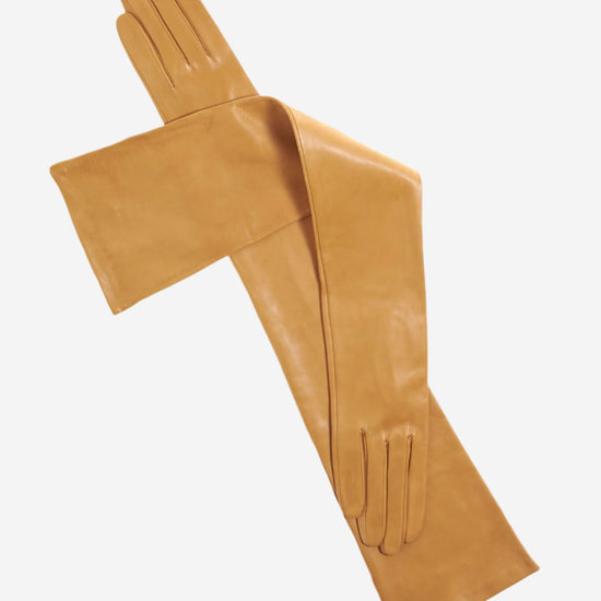 FS15W16 (vac) - Italian Silk Lined Opera Leather Gloves - 16-Button Length  - Leather Gloves Online - Luxury Leather Gloves - 1