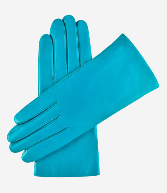 Isabella (aqua) - Italian lambskin leather gloves with cashmere lining