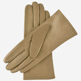 Isabella (beige) - Italian lambskin leather gloves with cashmere lining