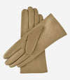 Isabella (beige) - Italian lambskin leather gloves with cashmere lining