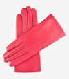 Isabella (coral) - Italian lambskin leather gloves with cashmere lining