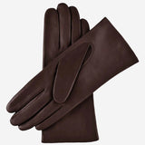 Isabella (dark brown) - Italian lambskin leather gloves with cashmere lining
