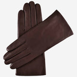 Isabella (dark brown) - Italian lambskin leather gloves with cashmere lining