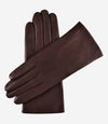 Isabella (dark brown) - Italian lambskin leather gloves with cashmere lining