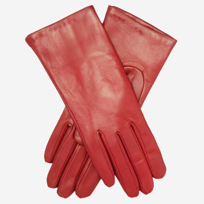 Isabella (deep red) - Italian lambskin leather gloves with cashmere lining