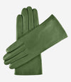Isabella (green) - Italian lambskin leather gloves with cashmere lining