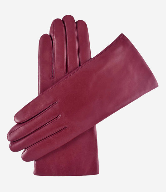 Isabella (magenta) - Italian lambskin leather gloves with cashmere lining