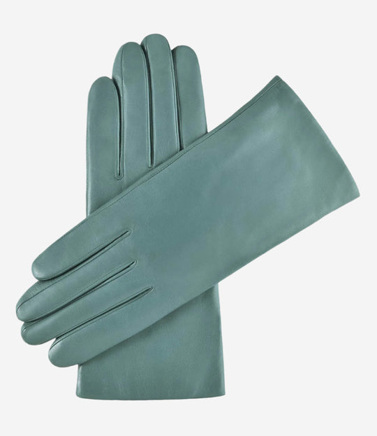 Isabella (sage) - Italian lambskin leather gloves with cashmere lining