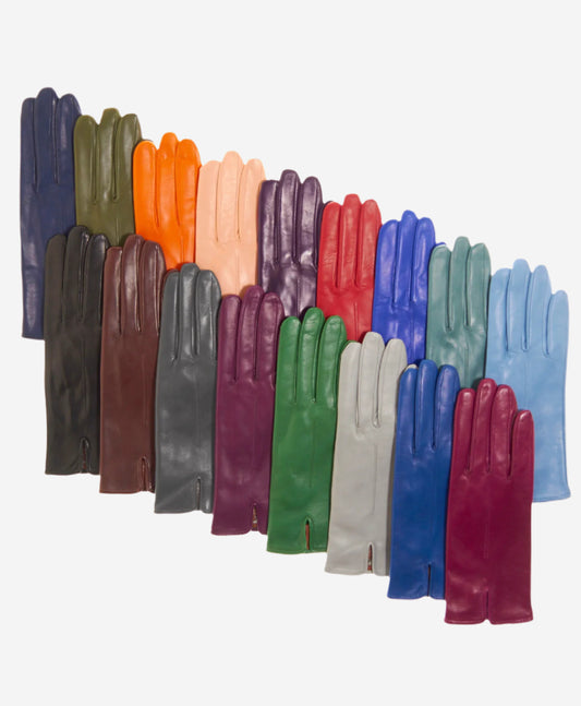 Margherita (charcoal) - Italian lambskin leather gloves with cashmere lining