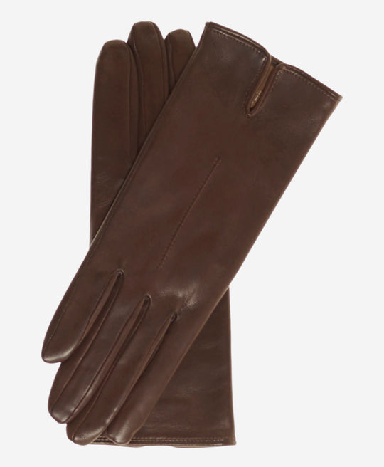 Margherita (brown) - Italian lambskin leather gloves with cashmere lining