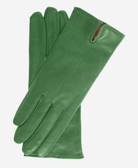 Margherita (green) - Italian lambskin leather gloves with cashmere lining
