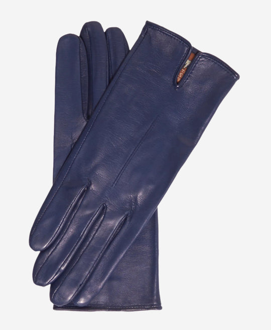 Margherita (navy) - Italian lambskin leather gloves with cashmere lining