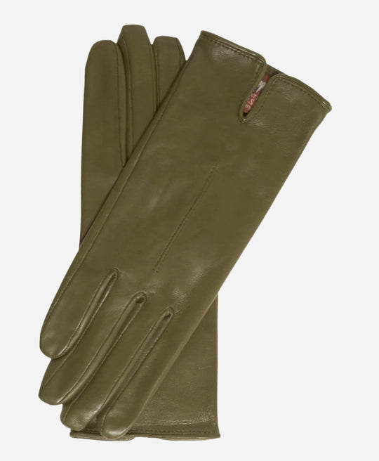 Margherita (olive) - Italian lambskin leather gloves with cashmere lining