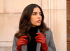 Sofia (red) - Italian lambskin leather gloves with silk lining