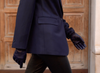 Sofia (navy blue) - Italian lambskin leather gloves with silk lining