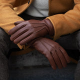 Lorenzo (brown) - Italian gloves made of American deerskin leather with cashmere lining - Leather Gloves Online - Luxury Leather Gloves - 7