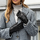 Isabella (black) - Italian lambskin leather gloves with cashmere lining - Leather Gloves Online - Luxury Leather Gloves - 6