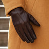 Marco (brown) - Italian lambskin leather gloves with white rabbit fur lining - Leather Gloves Online - Luxury Leather Gloves - 9