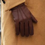 Lorenzo (brown) - Italian gloves made of American deerskin leather with cashmere lining - Leather Gloves Online - Luxury Leather Gloves - 11
