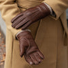 Vittoria (brown) - Italian gloves made of American deerskin leather with cashmere lining - Leather Gloves Online - Luxury Leather Gloves - 8