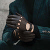 Mario (dark brown) - Italian lambskin leather driving gloves - Leather Gloves Online - Luxury Leather Gloves - 6
