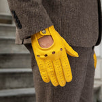 Leonardo (yellow) - Italian driving gloves made of American deerskin leather - Leather Gloves Online - Luxury Leather Gloves - 5