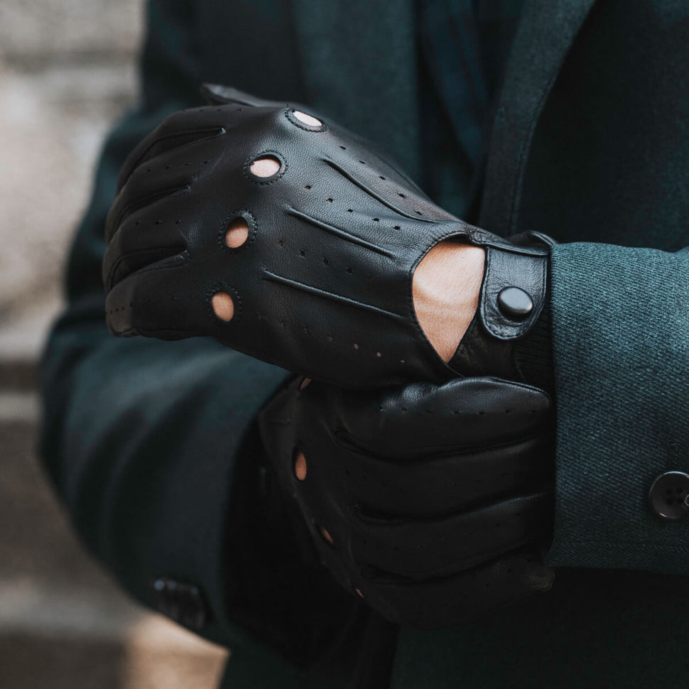 Men's Driving Gloves Black - Enzo - Handmade in Italy – Premium Leather Gloves – Leather Gloves Online® -  3